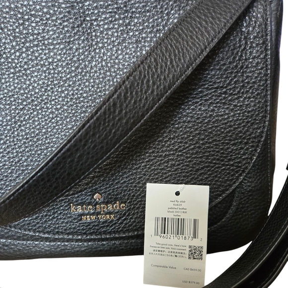 Kate Spade New York Kailee Black Leather Medium Shoulder Crossbody Handbag Purse - Picture 5 of 11